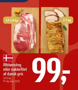 Føtex Ribbensteg eller nakkefilet af dansk gris tilbud