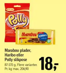Føtex Marabou plader, Haribo eller Polly slikpose tilbud