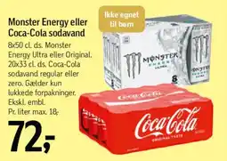 Føtex Monster Energy eller Coca-Cola sodavand tilbud