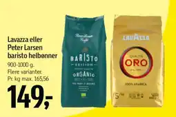 Føtex Lavazza eller Peter Larsen baristo helbønner tilbud