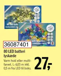 Føtex 80 LED batteri lyskæde tilbud