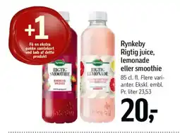 Føtex Rynkeby Rigtig juice, lemonade eller smoothie tilbud