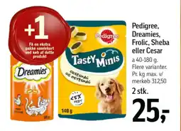 Føtex Pedigree, Dreamies, Frolic, Sheba eller Cesar tilbud