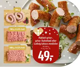 Føtex Hakket grise-, grise-/kalvekød eller Ludvig luksus medister tilbud