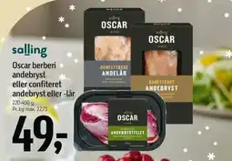 Føtex Salling Oscar berberi andebryst eller confiteret andebryst eller -lår tilbud