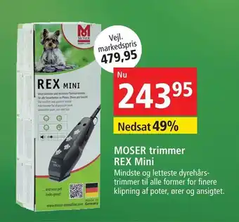 Maxi Zoo MOSER trimmer REX Mini tilbud