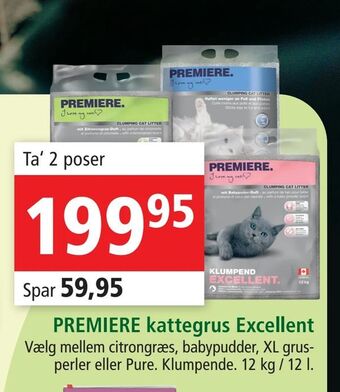 Maxi Zoo PREMIERE kattegrus Excellent tilbud