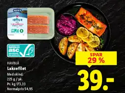 Lidl HAVBLÅ Laksefilet tilbud