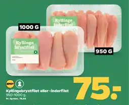 Netto Kyllingebrystfilet eller -inderfilet tilbud