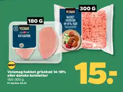Netto VELSMAG Hakket grisekød 14-18% eller danske koteletter tilbud