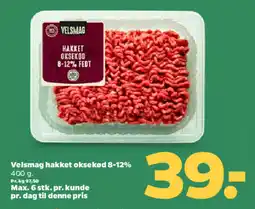 Netto VELSMAG Hakket oksekød 8-12% tilbud