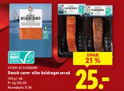 Lidl EN BID AF DANMARK Dansk varm- eller koldrøget ørred tilbud