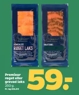 Netto PREMIEUR Røget eller gravad laks tilbud