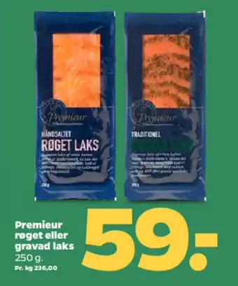Netto PREMIEUR Røget eller gravad laks tilbud