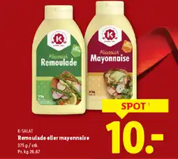 Lidl K-SALAT Remoulade eller mayonnaise tilbud