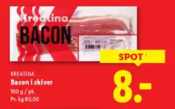 Lidl KREATINA Bacon i skiver tilbud