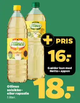 Netto OLLINEO Solsikke- eller rapsolie tilbud