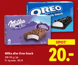 Lidl Milka eller oreo snack tilbud