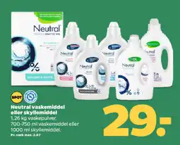 Netto NEUTRAL Vaskemiddel eller skyllemiddel tilbud