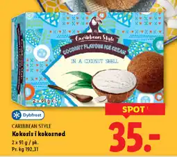 Lidl CARIBBEAN STYLE Kokosis i kokosnød tilbud