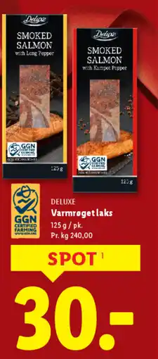 Lidl DELUXE Varmrøget laks tilbud
