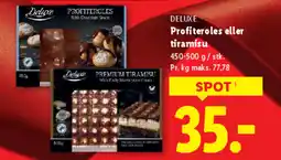 Lidl DELUXE Profiteroles eller tiramisu tilbud