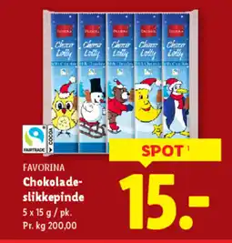 Lidl FAVORINA Chokolade- slikkepinde tilbud