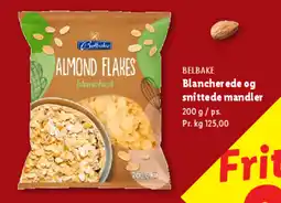 Lidl BELBAKE Blancherede og snittede mandler tilbud