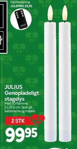 Din Isenkræmmer JULIUS Genopladeligt stagelys, DKK 99.95 tilbud