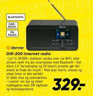 Denver DIR-200 internet radio, DKK 329