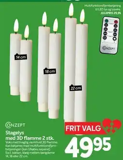 Din Isenkræmmer Stagelys med 3D flamme 2 stk., DKK 49.95 tilbud
