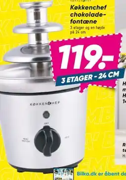 Bilka Køkkenchef chokoladefontæne, DKK 119 tilbud