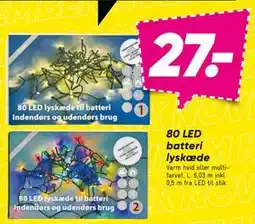Bilka 80 LED batteri lyskæde, DKK 27 tilbud