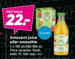 Innocent juice eller smoothie, DKK 22