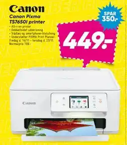 Bilka Canon Pixma TS7650I printer, DKK 449 tilbud