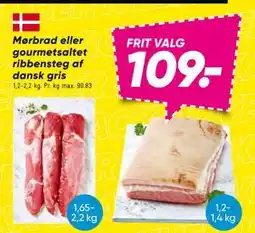 Bilka Mørbrad eller gourmetsaltet ribbensteg af dansk gris, DKK 109 tilbud