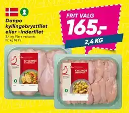 Bilka Danpo kyllingebrystfilet eller -inderfilet, DKK 165 tilbud