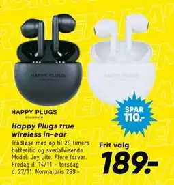 Bilka Happy Plugs true wireless in-ear, DKK 189 tilbud