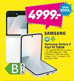 Bilka Samsung Galaxy Z Flip7 FE 128GB, DKK 4999 tilbud