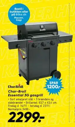 Bilka Char-Broil Essential 3G gasgrill, DKK 2299 tilbud