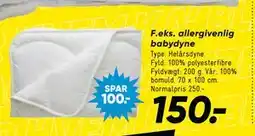 Bilka allergivenlig babydyne, DKK 150 tilbud