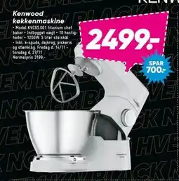 Bilka Kenwood køkkenmaskine, DKK 2499 tilbud