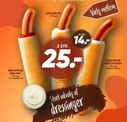 Bilka GRILLPØLSE MED OST, DKK 25 tilbud