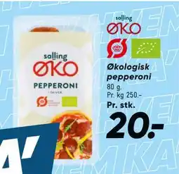 Bilka Økologisk pepperoni, DKK 20 tilbud