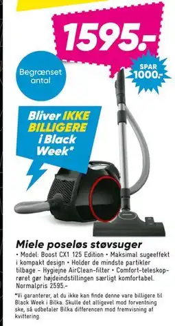 Bilka Miele poseløs støvsuger, DKK 1595 tilbud