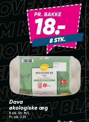Dava økologiske æg, DKK 18