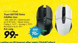 Bilka Trust GXT110 Felox trådløs mus, DKK 99 tilbud