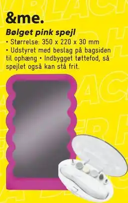 Bilka Bølget pink spejl, DKK 99 tilbud