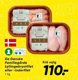 Bilka De Danske Familiegårde kyllingebrystfilet eller -inderfilet, DKK 110 tilbud