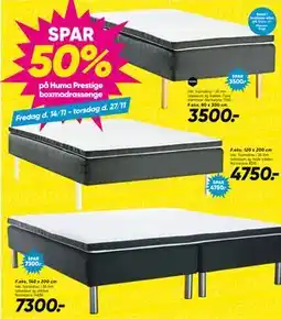 Bilka SPAR 50% på Huma Prestige boxmadrassenge tilbud